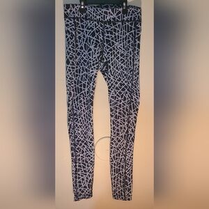 Under Armour Women's Blue and Black Patterned Leggings Gym